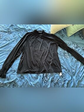 Banana Republic Black Long Sleeve Mock Neck Top